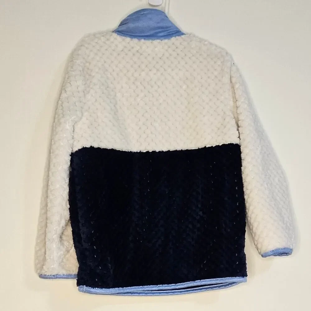 Simply Southern Color block blue fleece pullover size youth small